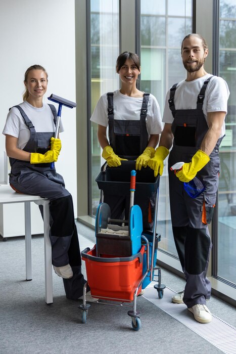 cleaning team uniform safety boots gloves home cleaning