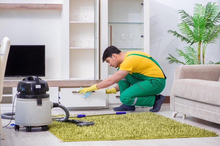professional carpet extraction cleaning technician